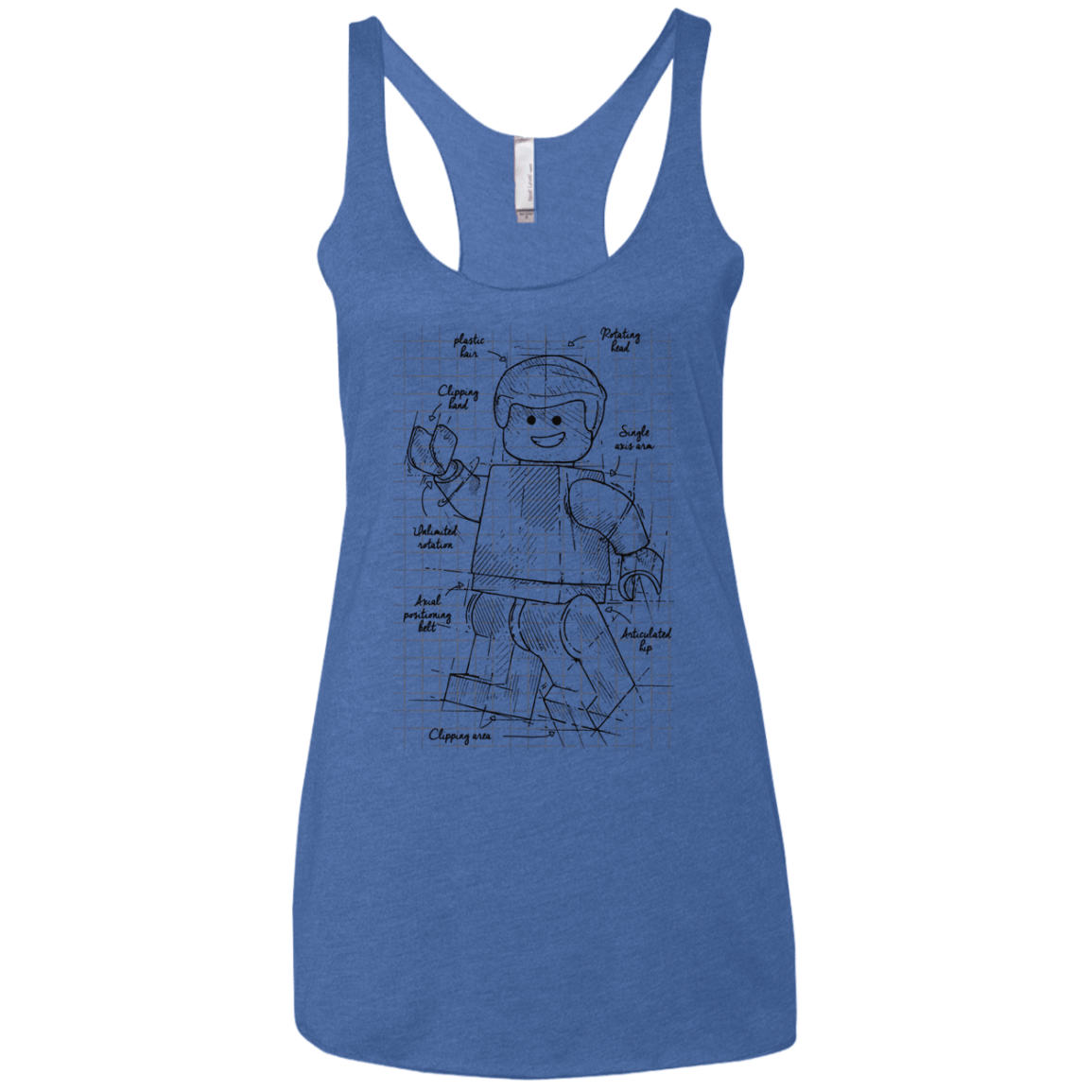 T-Shirts Vintage Royal / X-Small Lego Plan Women's Triblend Racerback Tank