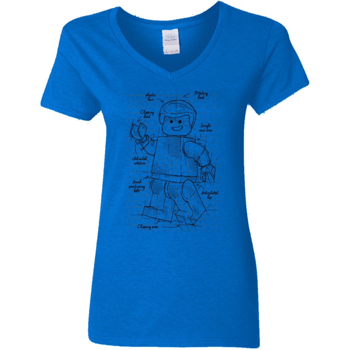 T-Shirts Royal / S Lego Plan Women's V-Neck T-Shirt