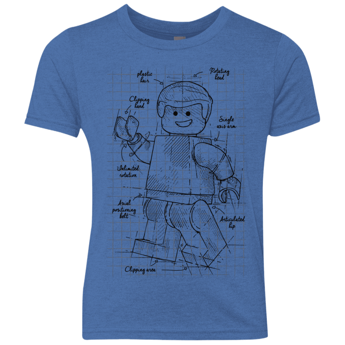 T-Shirts Vintage Royal / YXS Lego Plan Youth Triblend T-Shirt