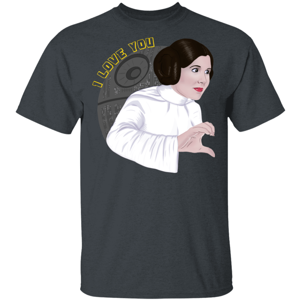 T-Shirts Dark Heather / S Leia I Love You T-Shirt