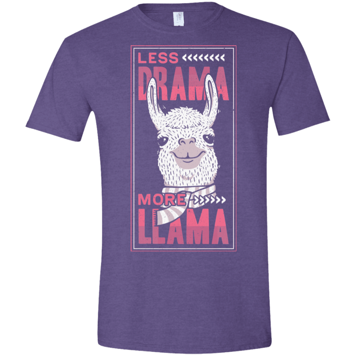 T-Shirts Heather Purple / S Less Drama More Llama Men's Semi-Fitted Softstyle