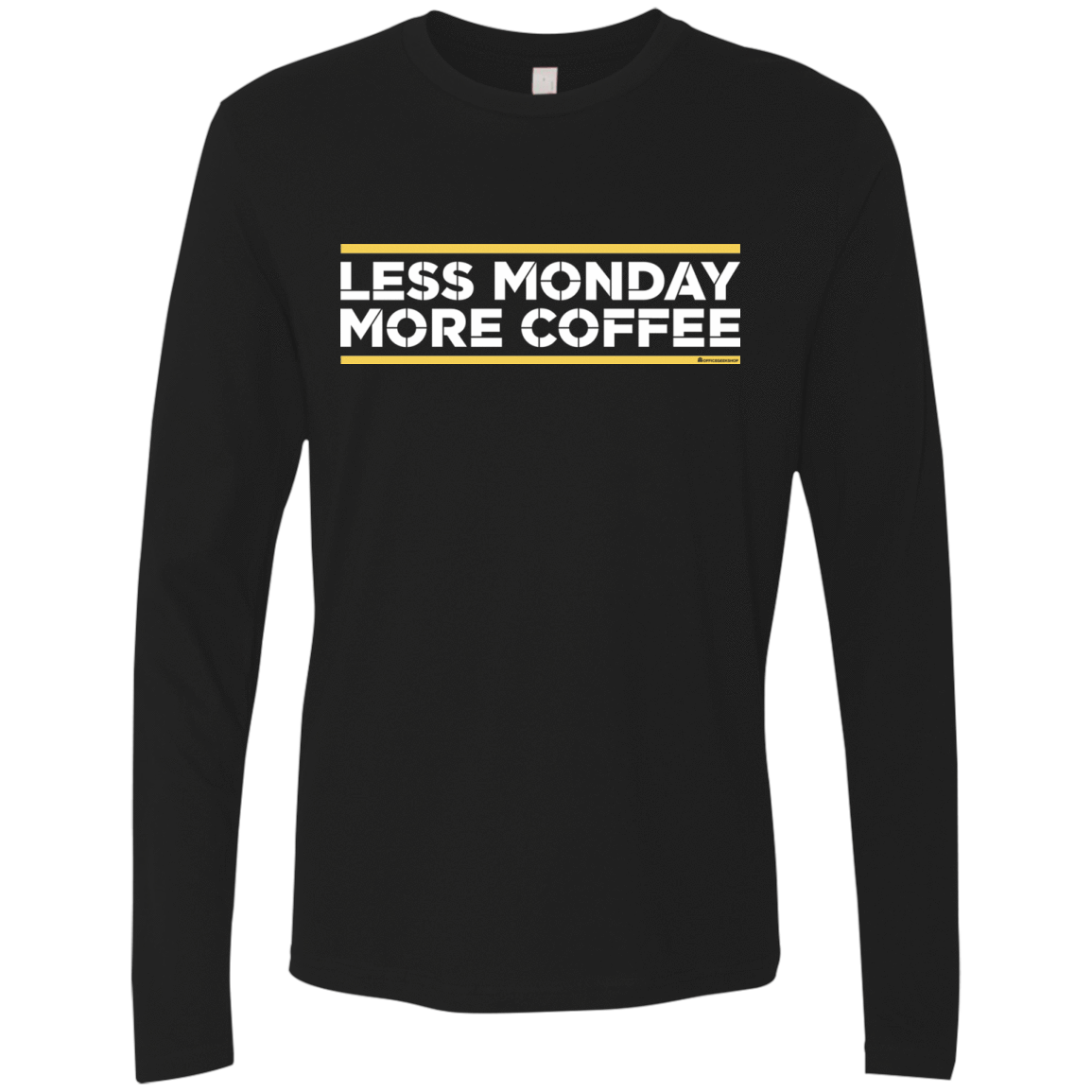 T-Shirts Black / Small Less Monday More Coffee Men's Premium Long Sleeve