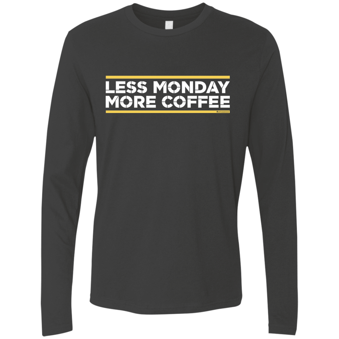 T-Shirts Heavy Metal / Small Less Monday More Coffee Men's Premium Long Sleeve