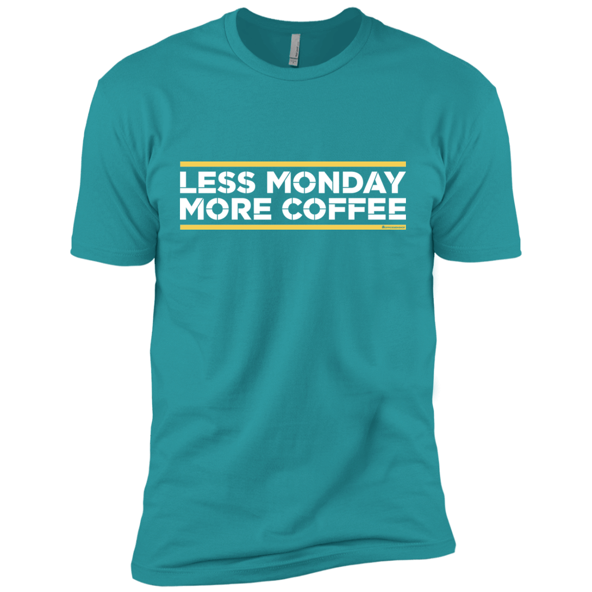 T-Shirts Tahiti Blue / X-Small Less Monday More Coffee Men's Premium T-Shirt