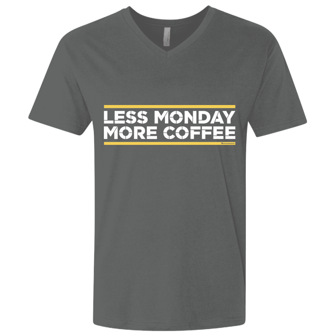 T-Shirts Heavy Metal / X-Small Less Monday More Coffee Men's Premium V-Neck