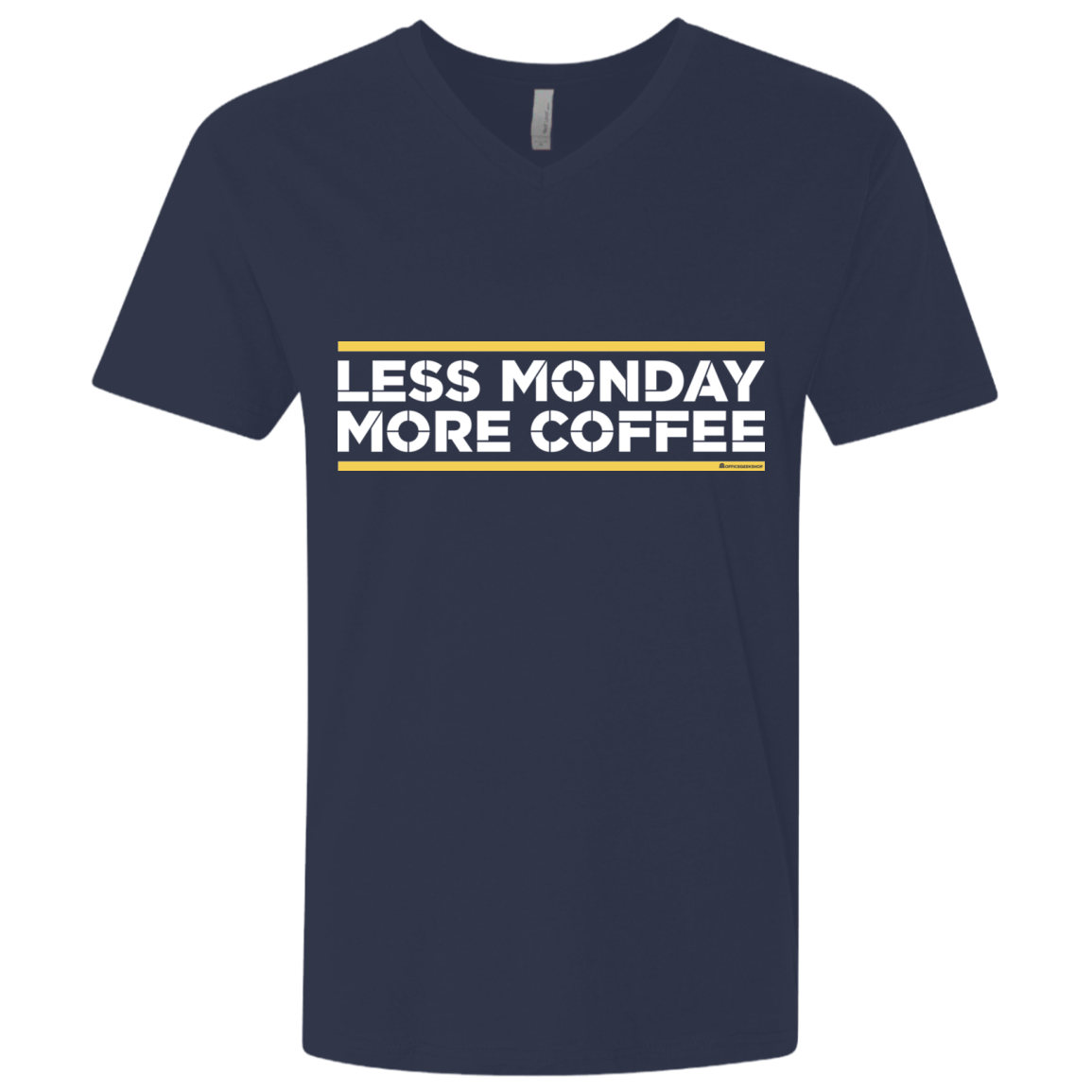 T-Shirts Midnight Navy / X-Small Less Monday More Coffee Men's Premium V-Neck