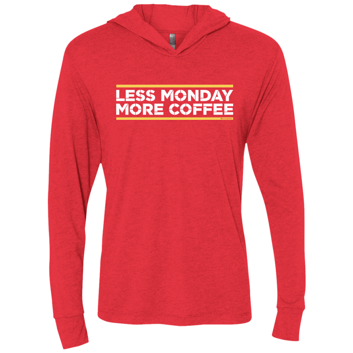 T-Shirts Vintage Red / X-Small Less Monday More Coffee Triblend Long Sleeve Hoodie Tee