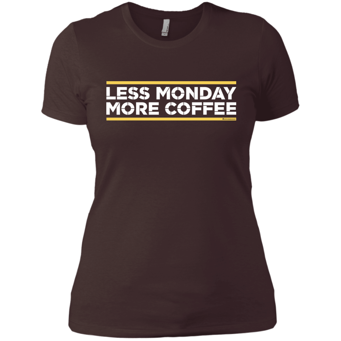 T-Shirts Dark Chocolate / X-Small Less Monday More Coffee Women's Premium T-Shirt