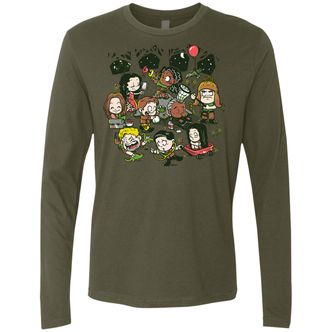 T-Shirts Military Green / Small Let's Catch Fireflies Men's Premium Long Sleeve