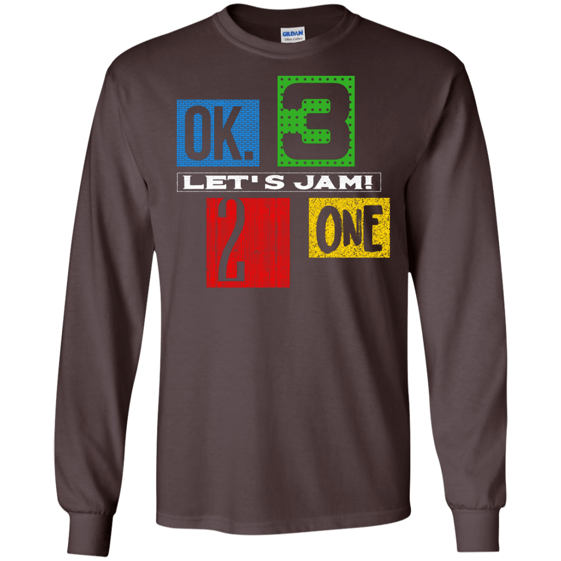 T-Shirts Dark Chocolate / S Let's Jam Men's Long Sleeve T-Shirt