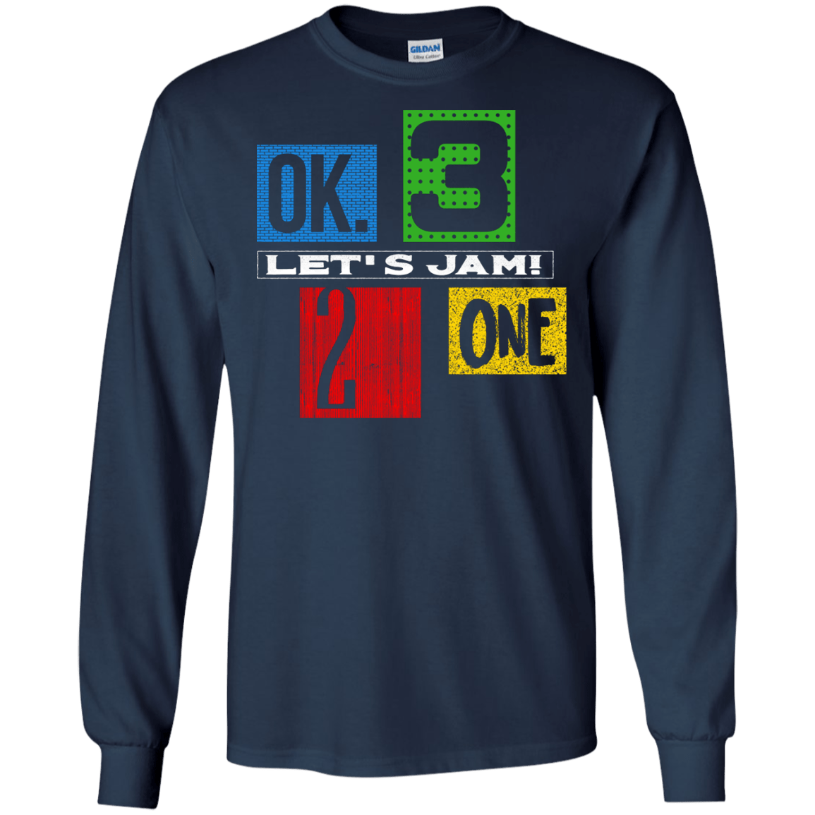 T-Shirts Navy / S Let's Jam Men's Long Sleeve T-Shirt