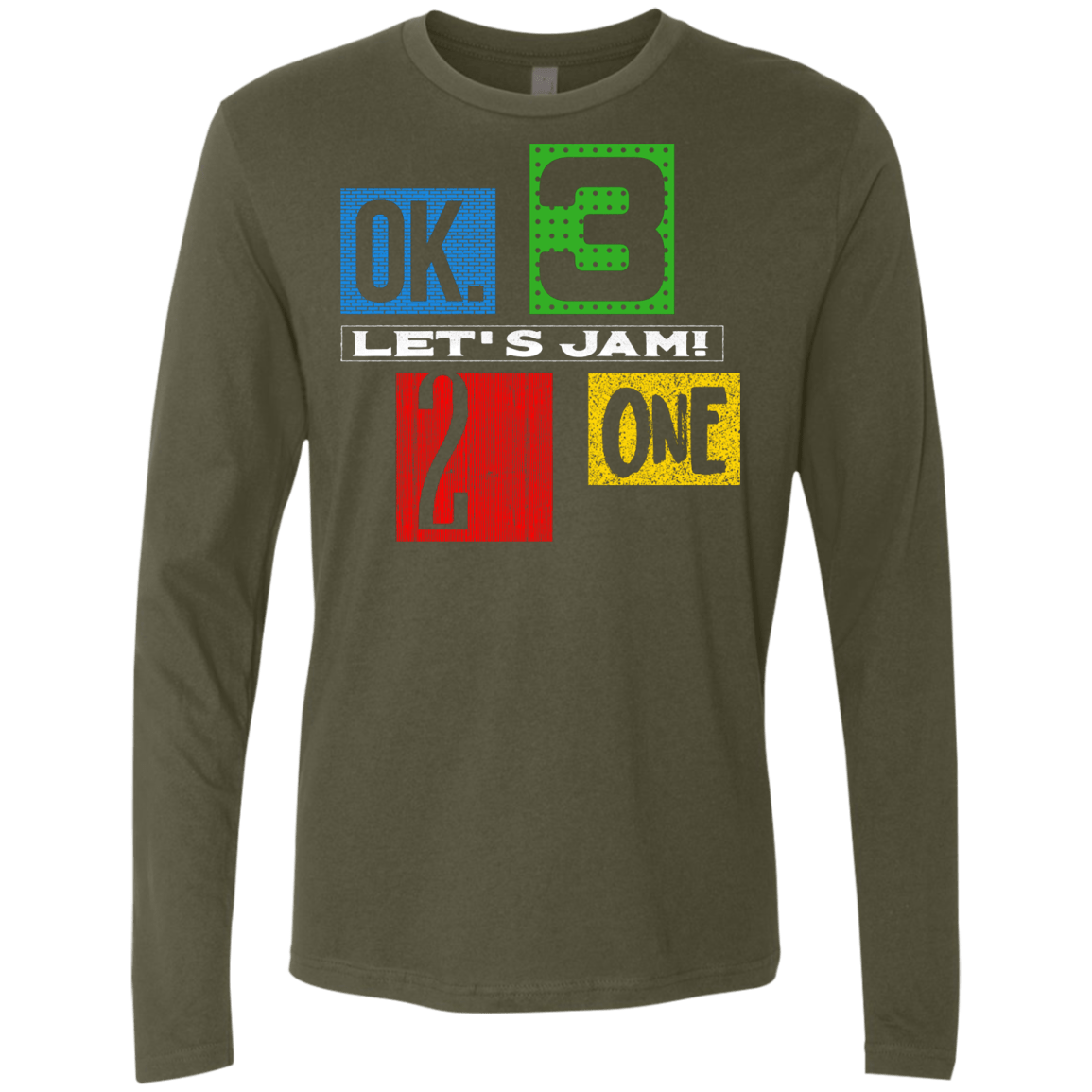 T-Shirts Military Green / S Let's Jam Men's Premium Long Sleeve