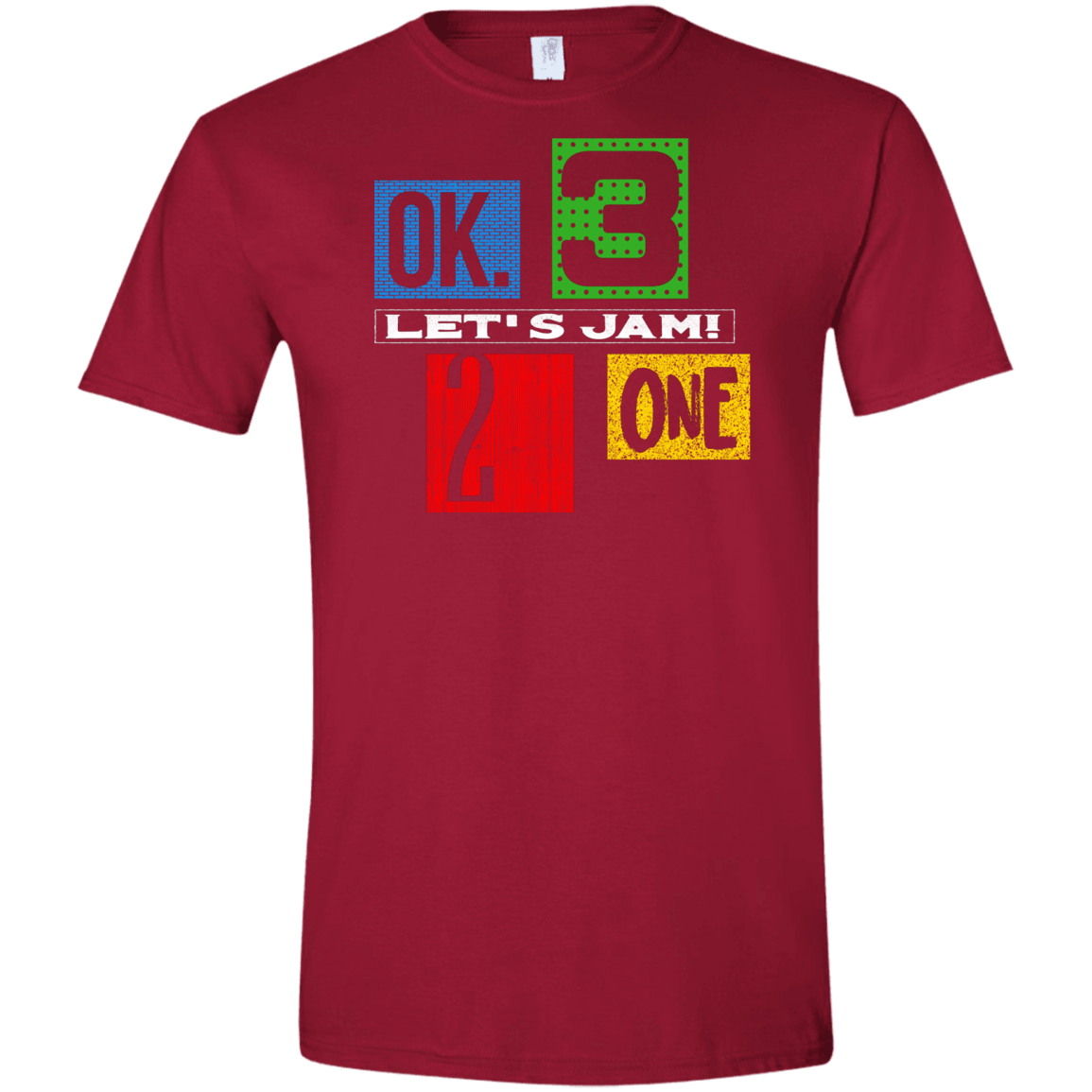 T-Shirts Cardinal Red / S Let's Jam Men's Semi-Fitted Softstyle
