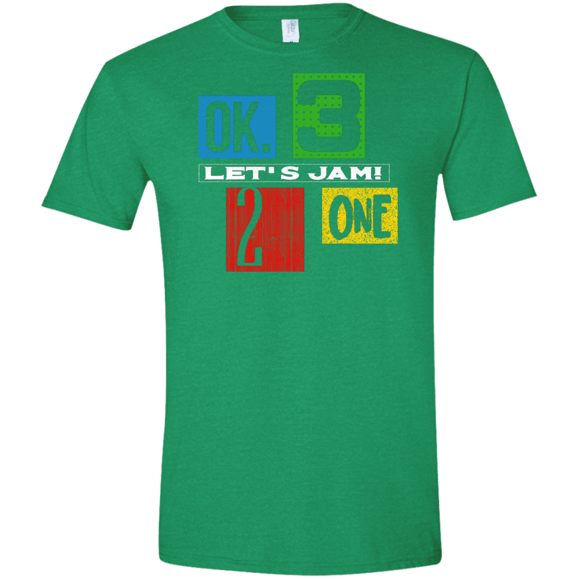 T-Shirts Heather Irish Green / S Let's Jam Men's Semi-Fitted Softstyle