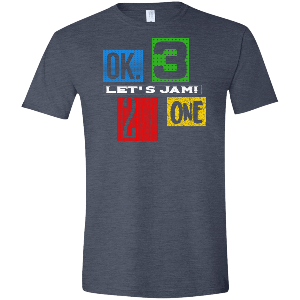 T-Shirts Heather Navy / S Let's Jam Men's Semi-Fitted Softstyle