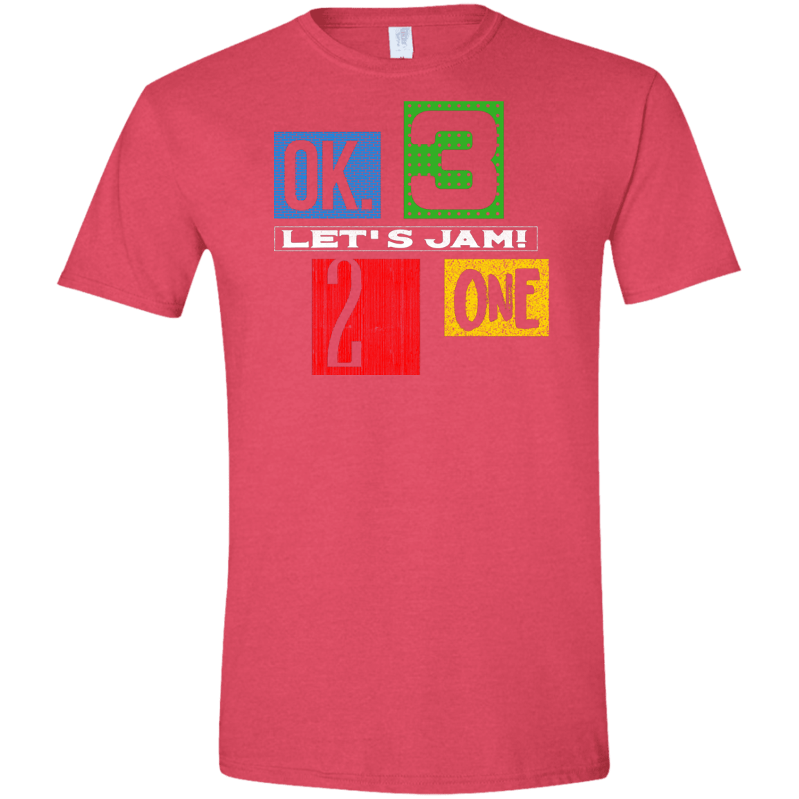 T-Shirts Heather Red / S Let's Jam Men's Semi-Fitted Softstyle