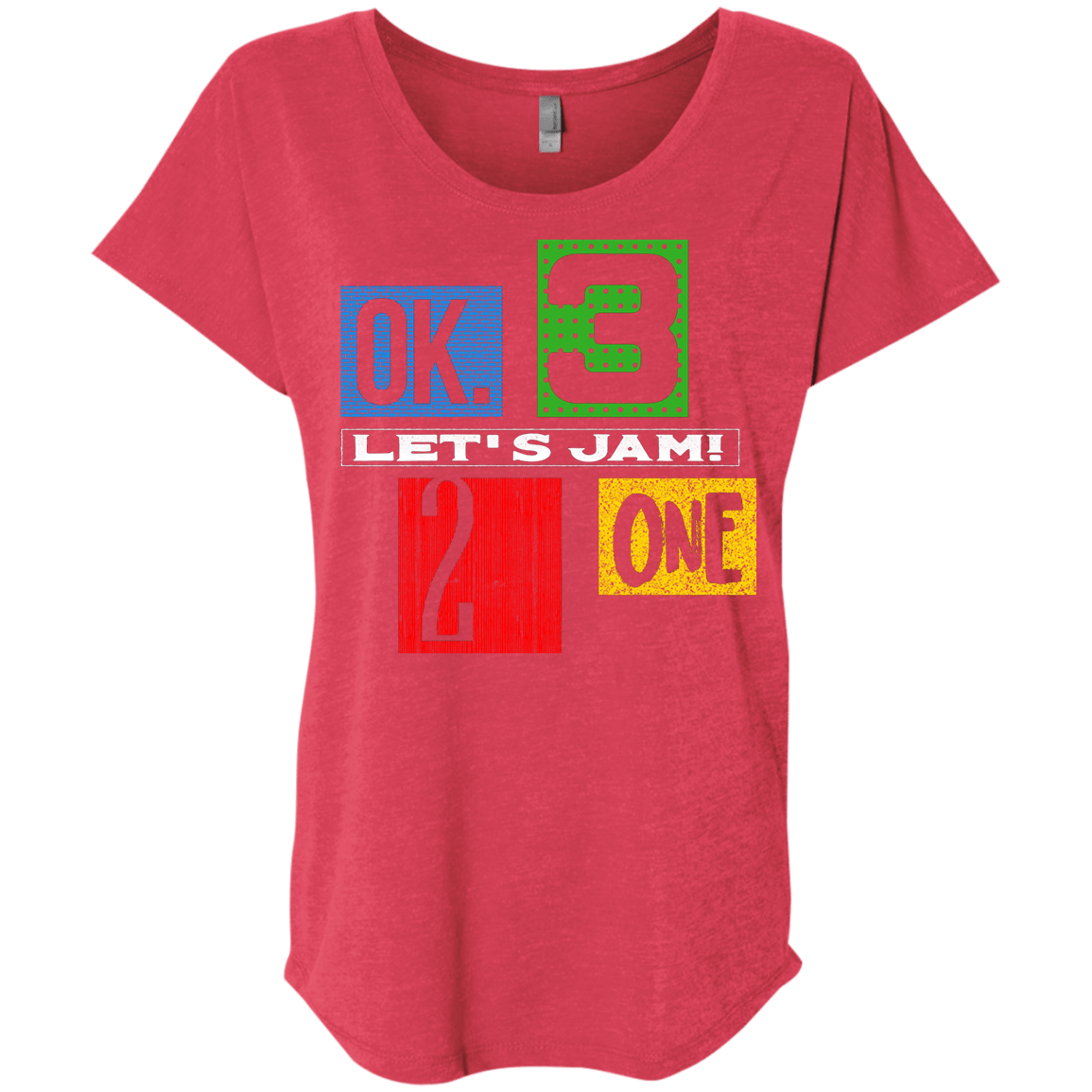 T-Shirts Vintage Red / X-Small Let's Jam Triblend Dolman Sleeve