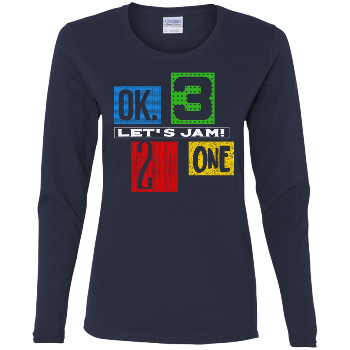T-Shirts Navy / S Let's Jam Women's Long Sleeve T-Shirt
