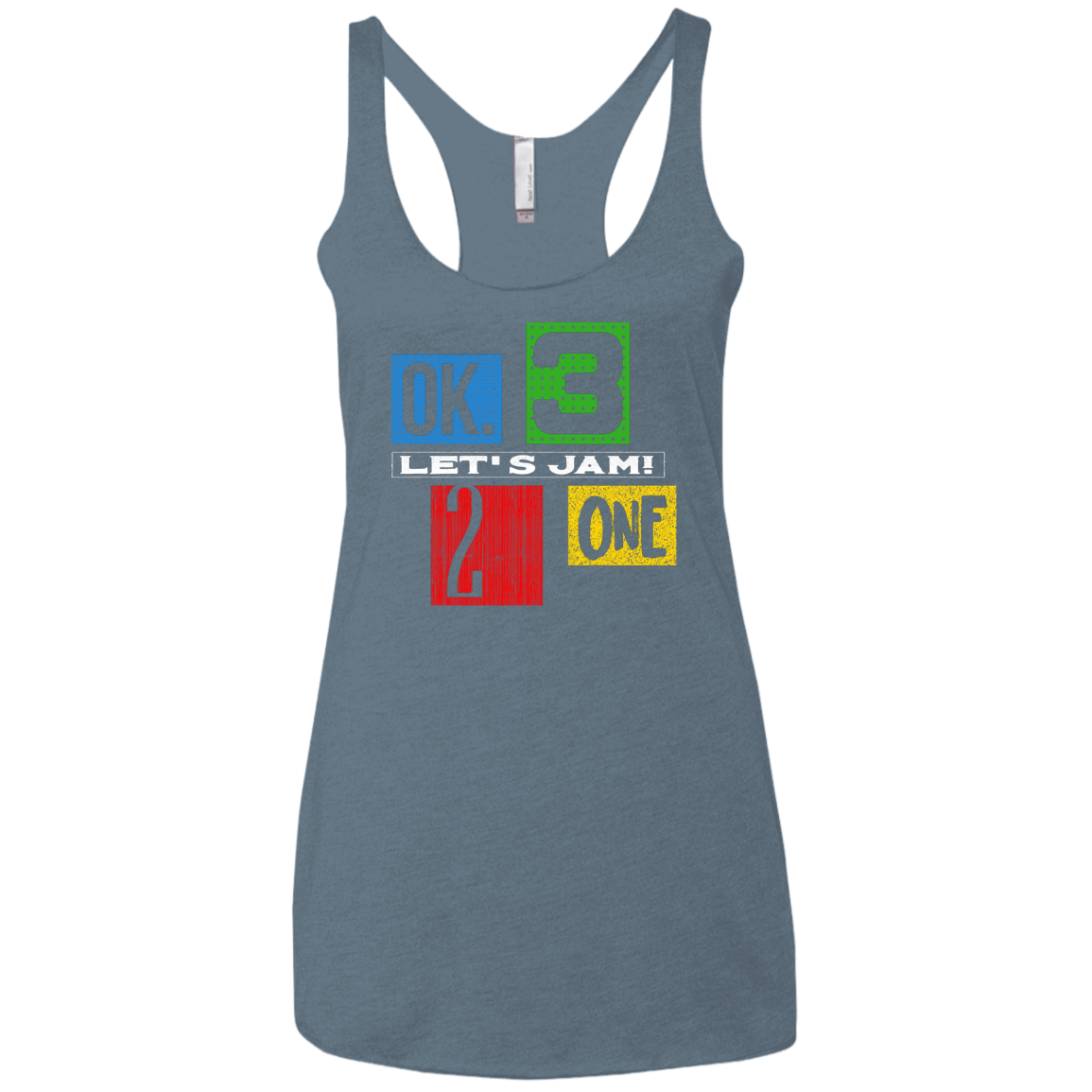 T-Shirts Indigo / X-Small Let's Jam Women's Triblend Racerback Tank