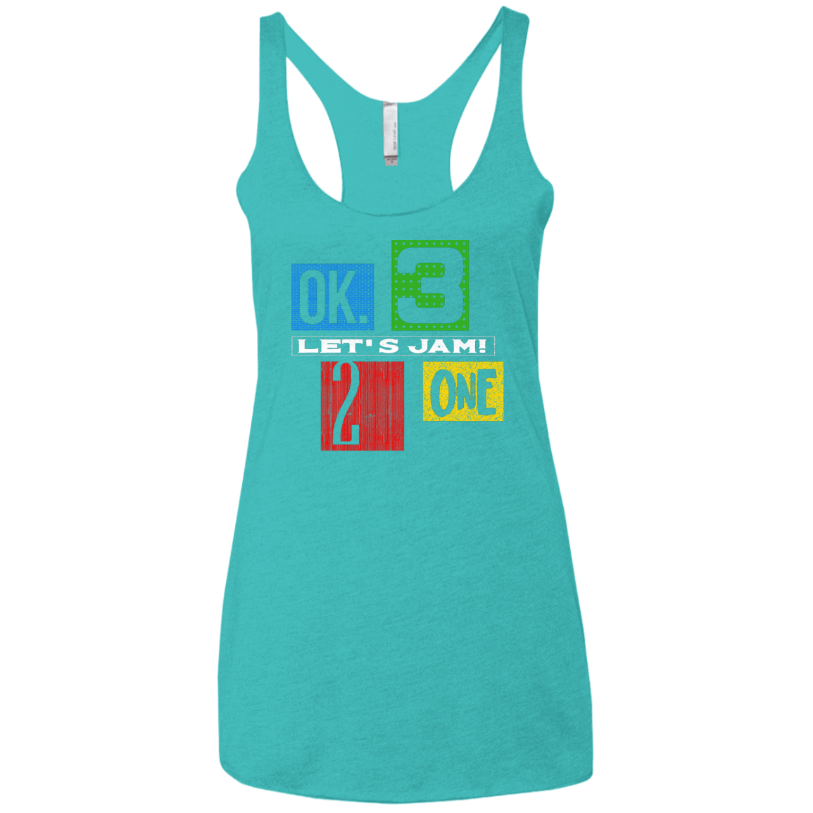 T-Shirts Tahiti Blue / X-Small Let's Jam Women's Triblend Racerback Tank
