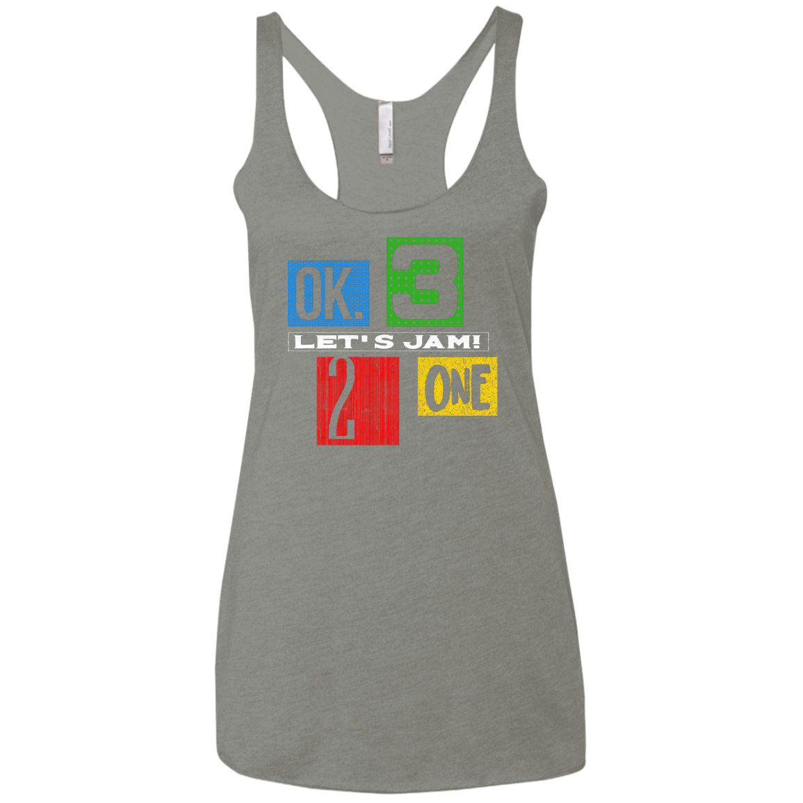 T-Shirts Venetian Grey / X-Small Let's Jam Women's Triblend Racerback Tank