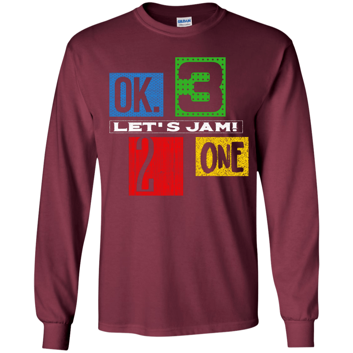 T-Shirts Maroon / YS Let's Jam Youth Long Sleeve T-Shirt