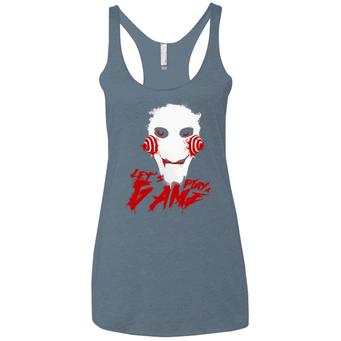T-Shirts Indigo / X-Small Let's Play A Game Women's Triblend Racerback Tank