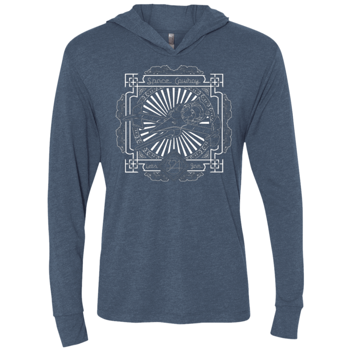 T-Shirts Indigo / X-Small Lets Jam 2 Triblend Long Sleeve Hoodie Tee