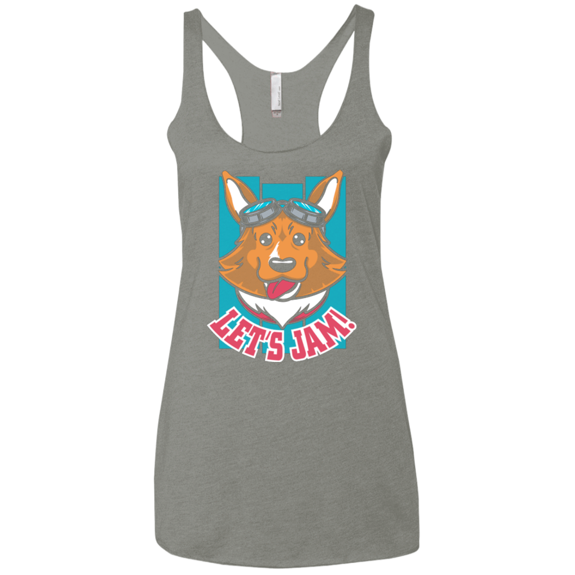 T-Shirts Venetian Grey / X-Small Lets Jam (2) Women's Triblend Racerback Tank