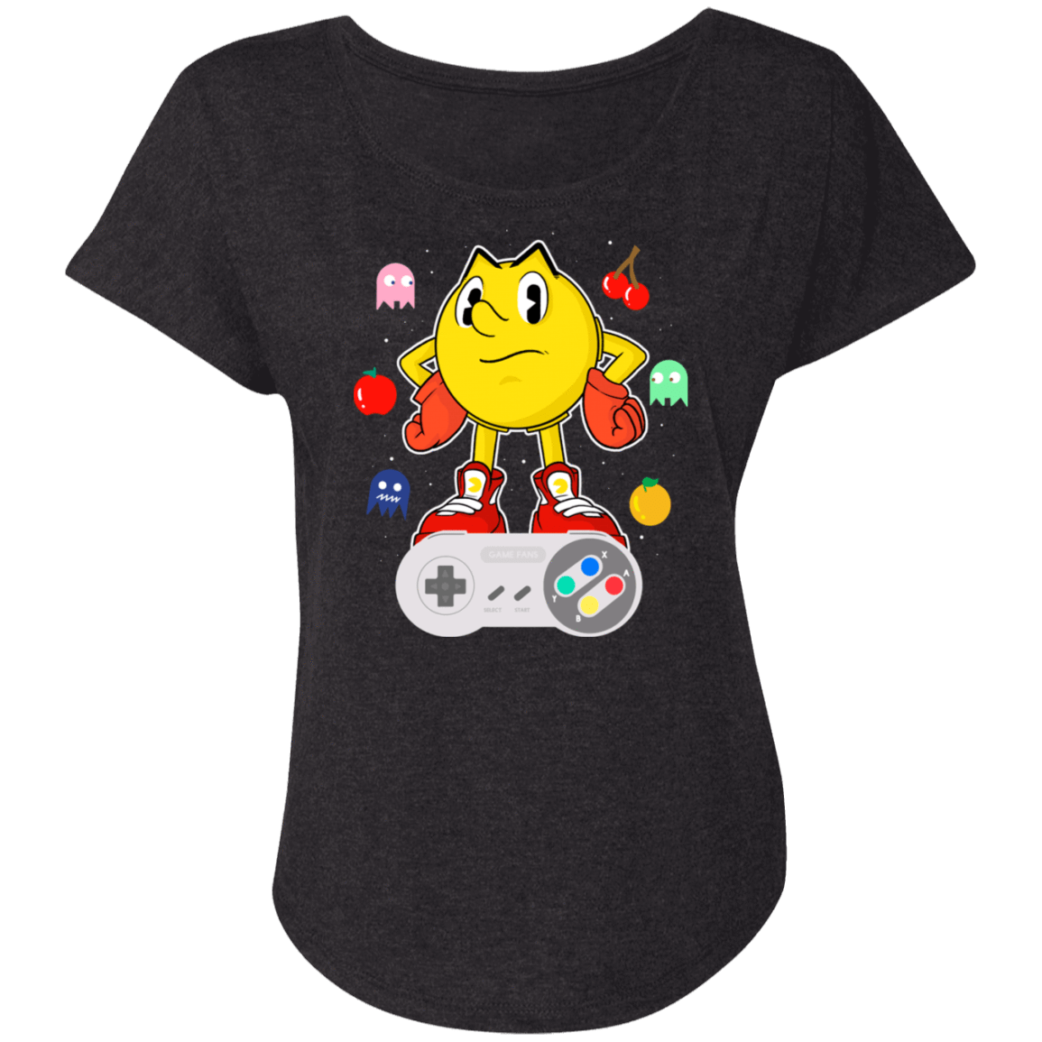 T-Shirts Vintage Black / X-Small Lever Pac-Man Triblend Dolman Sleeve