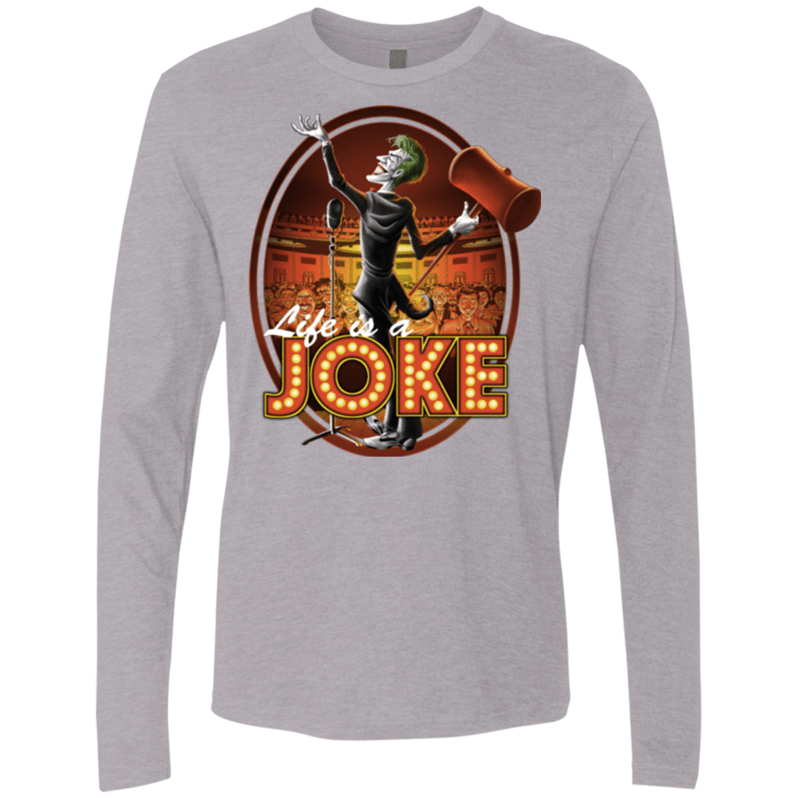 T-Shirts Heather Grey / Small Life Is A Joke Men's Premium Long Sleeve