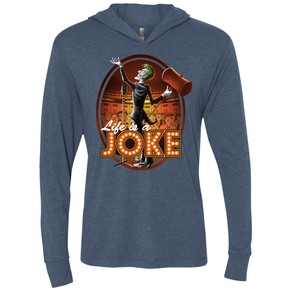 T-Shirts Indigo / X-Small Life Is A Joke Triblend Long Sleeve Hoodie Tee