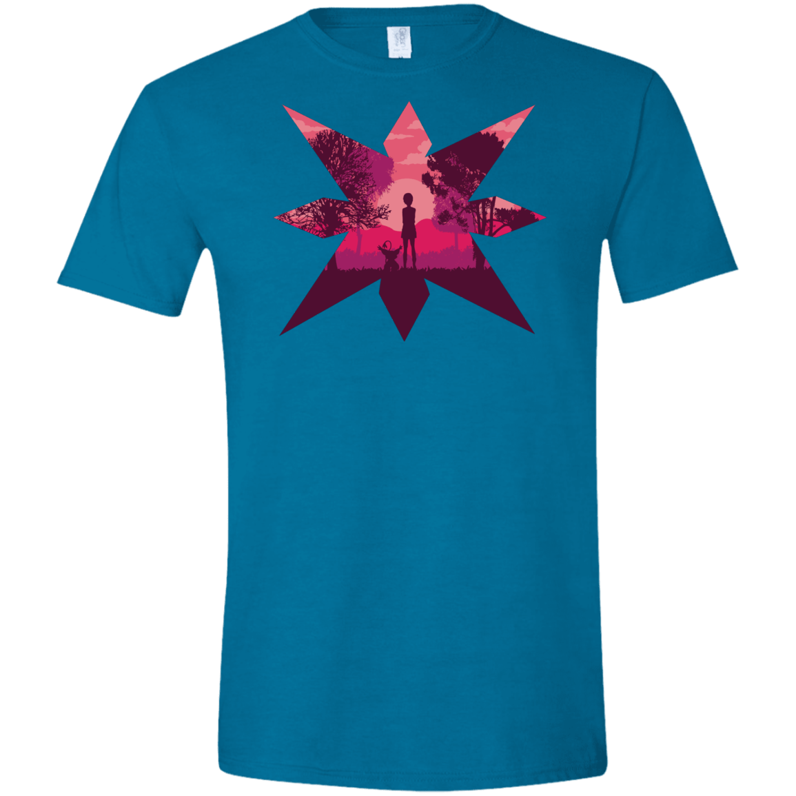 T-Shirts Antique Sapphire / S Light Men's Semi-Fitted Softstyle