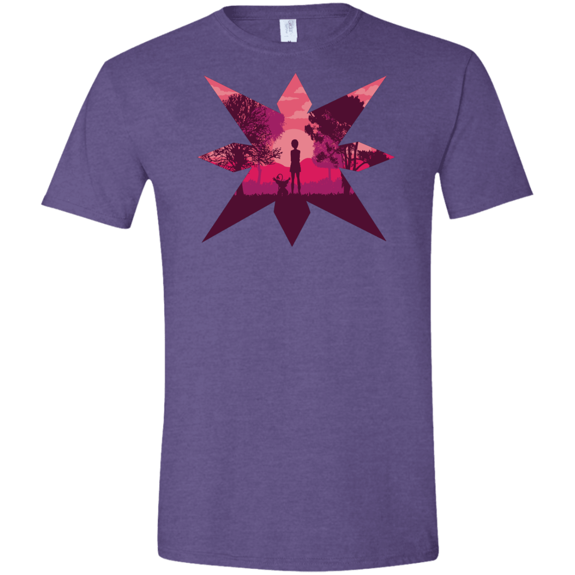 T-Shirts Heather Purple / S Light Men's Semi-Fitted Softstyle