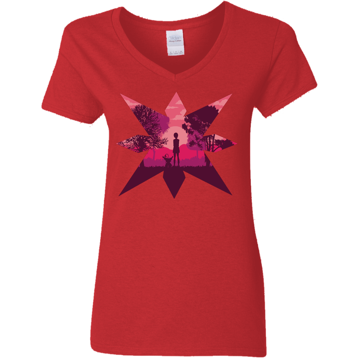 T-Shirts Red / S Light Women's V-Neck T-Shirt