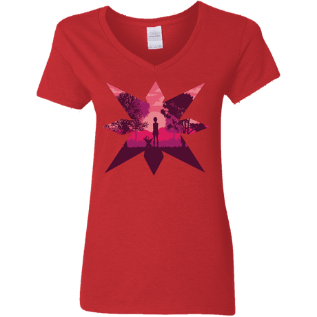 T-Shirts Red / S Light Women's V-Neck T-Shirt