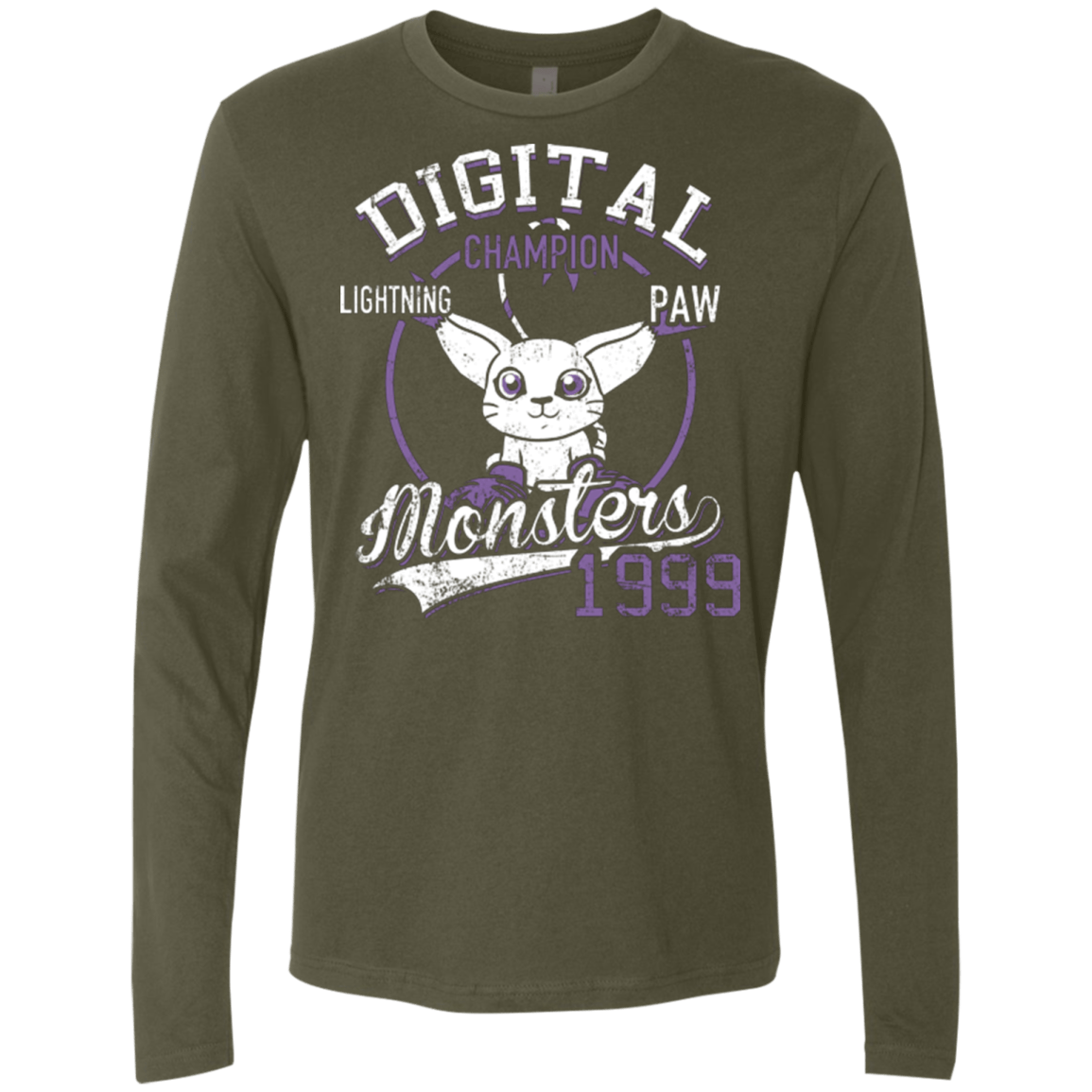 T-Shirts Military Green / Small Lightning Paw Men's Premium Long Sleeve