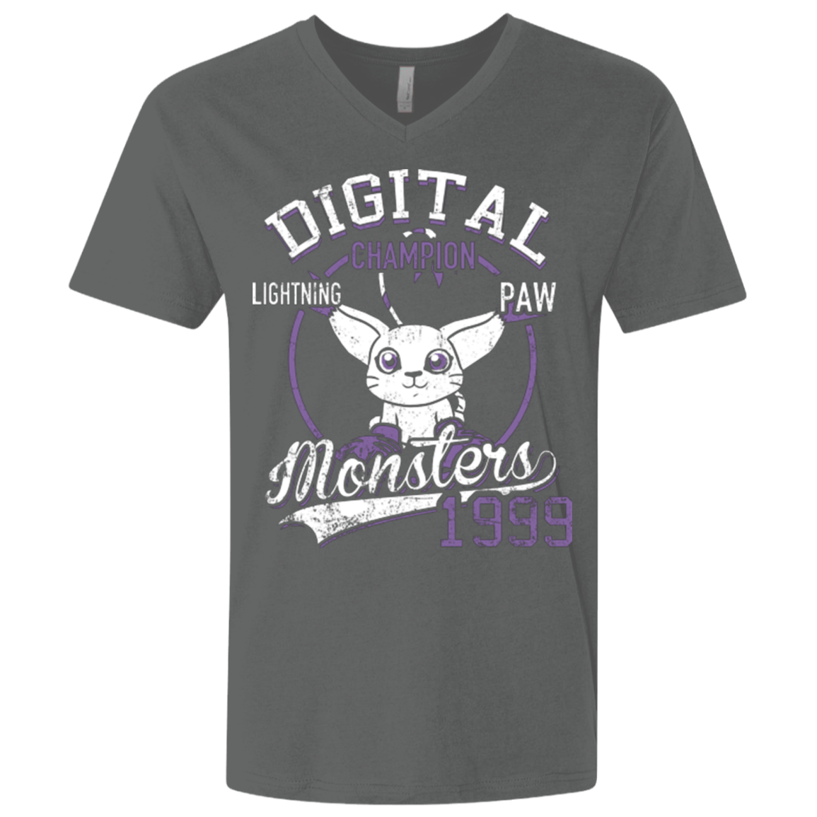 T-Shirts Heavy Metal / X-Small Lightning Paw Men's Premium V-Neck