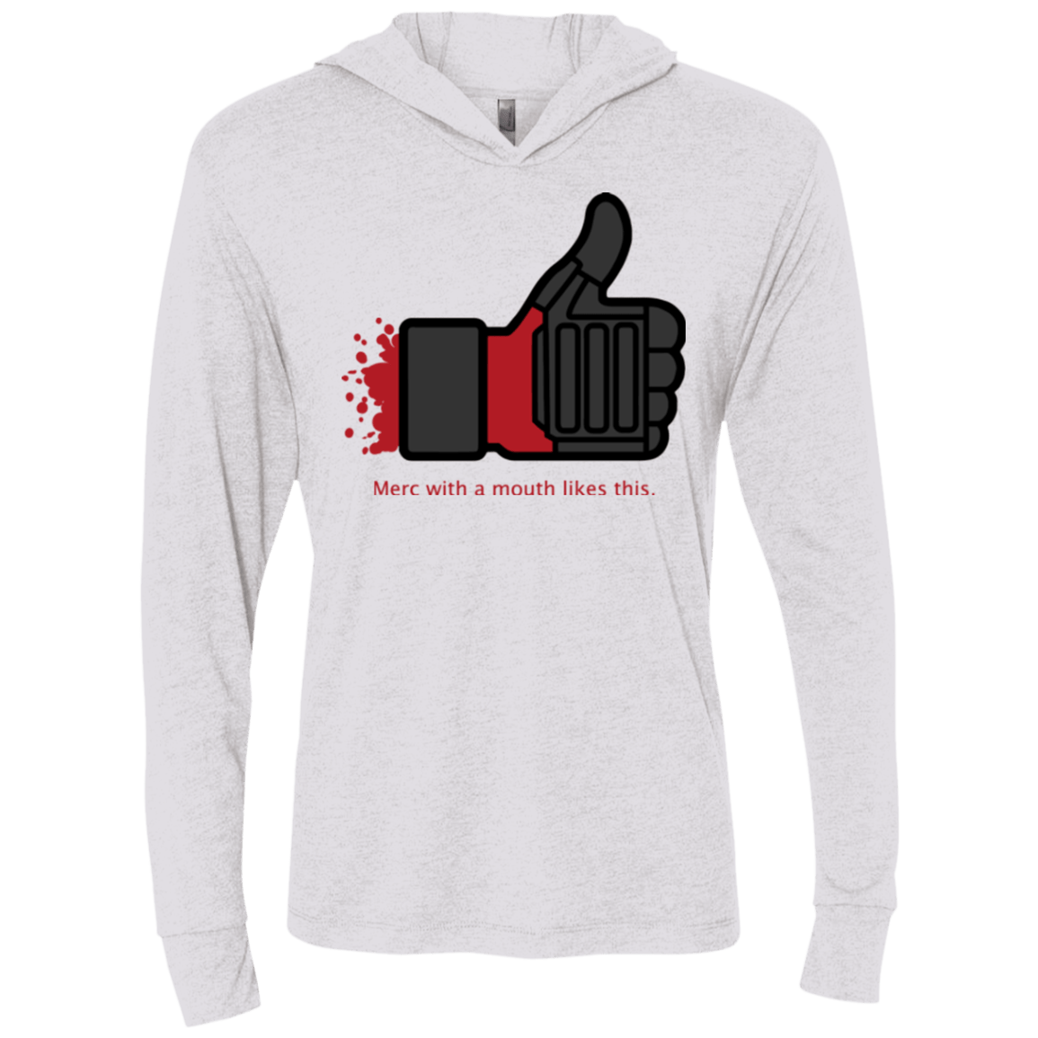 T-Shirts Heather White / X-Small Like Merc Triblend Long Sleeve Hoodie Tee