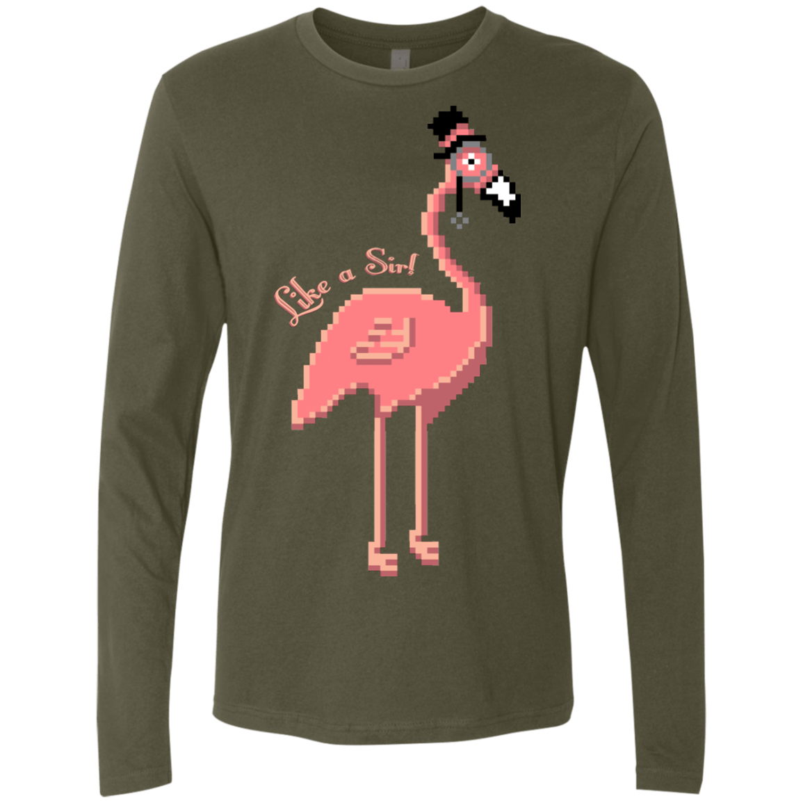 T-Shirts Military Green / S LikeASir Flamingo Men's Premium Long Sleeve