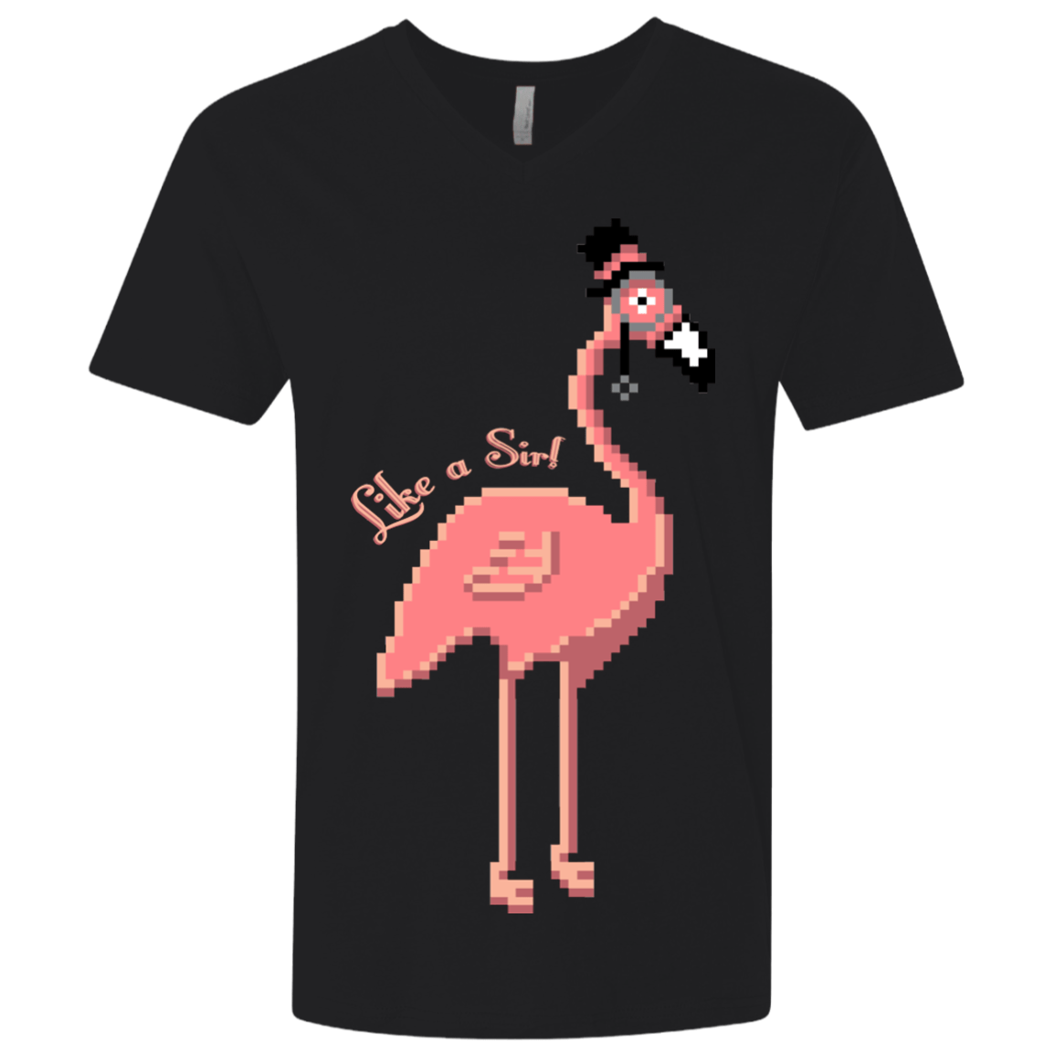 T-Shirts Black / X-Small LikeASir Flamingo Men's Premium V-Neck