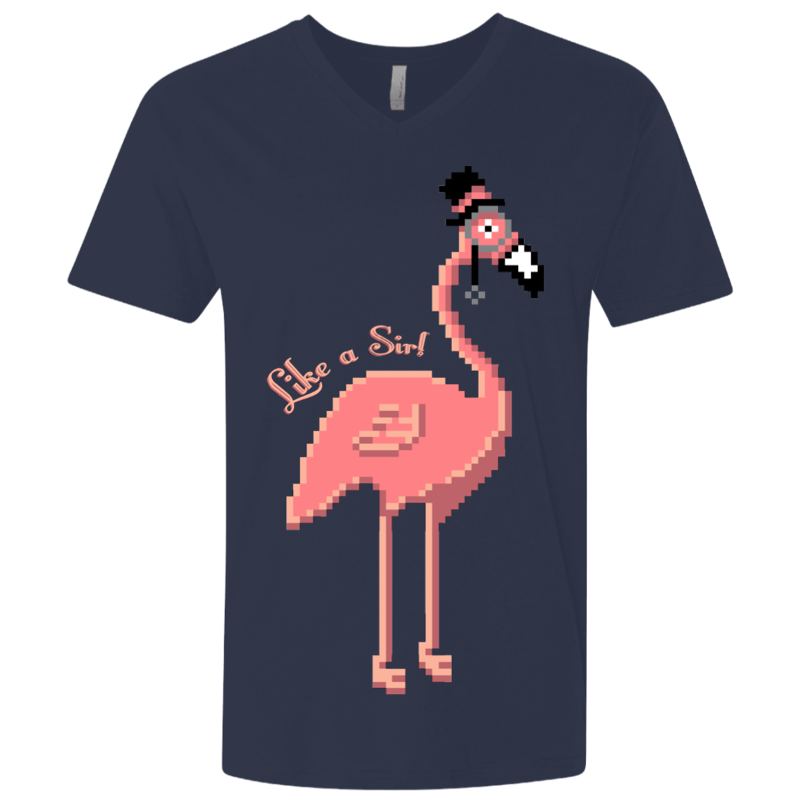 T-Shirts Midnight Navy / X-Small LikeASir Flamingo Men's Premium V-Neck