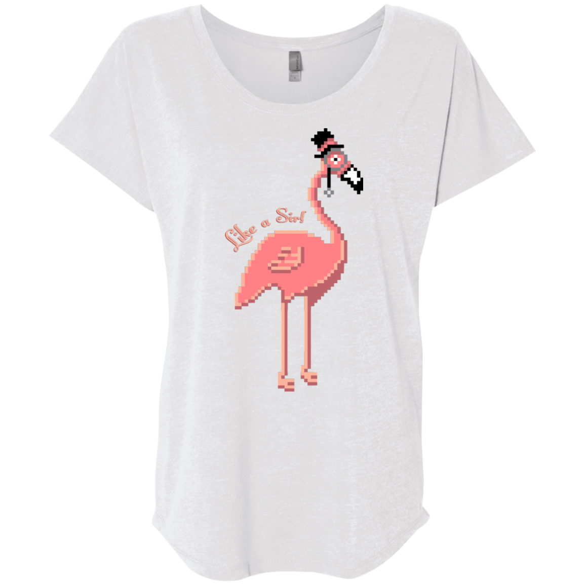 T-Shirts Heather White / X-Small LikeASir Flamingo Triblend Dolman Sleeve