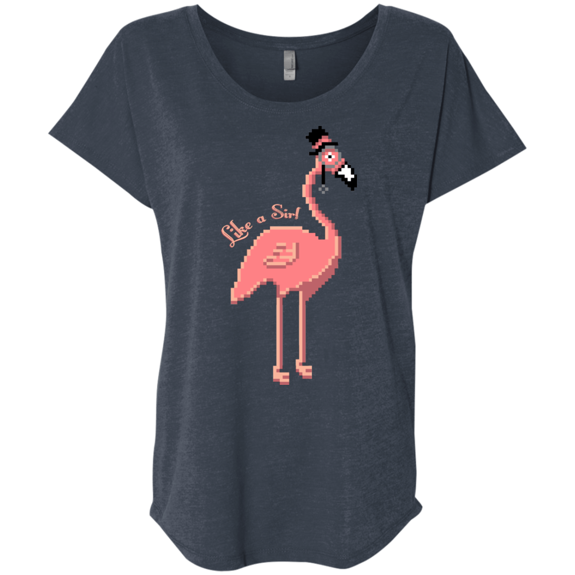 T-Shirts Vintage Navy / X-Small LikeASir Flamingo Triblend Dolman Sleeve