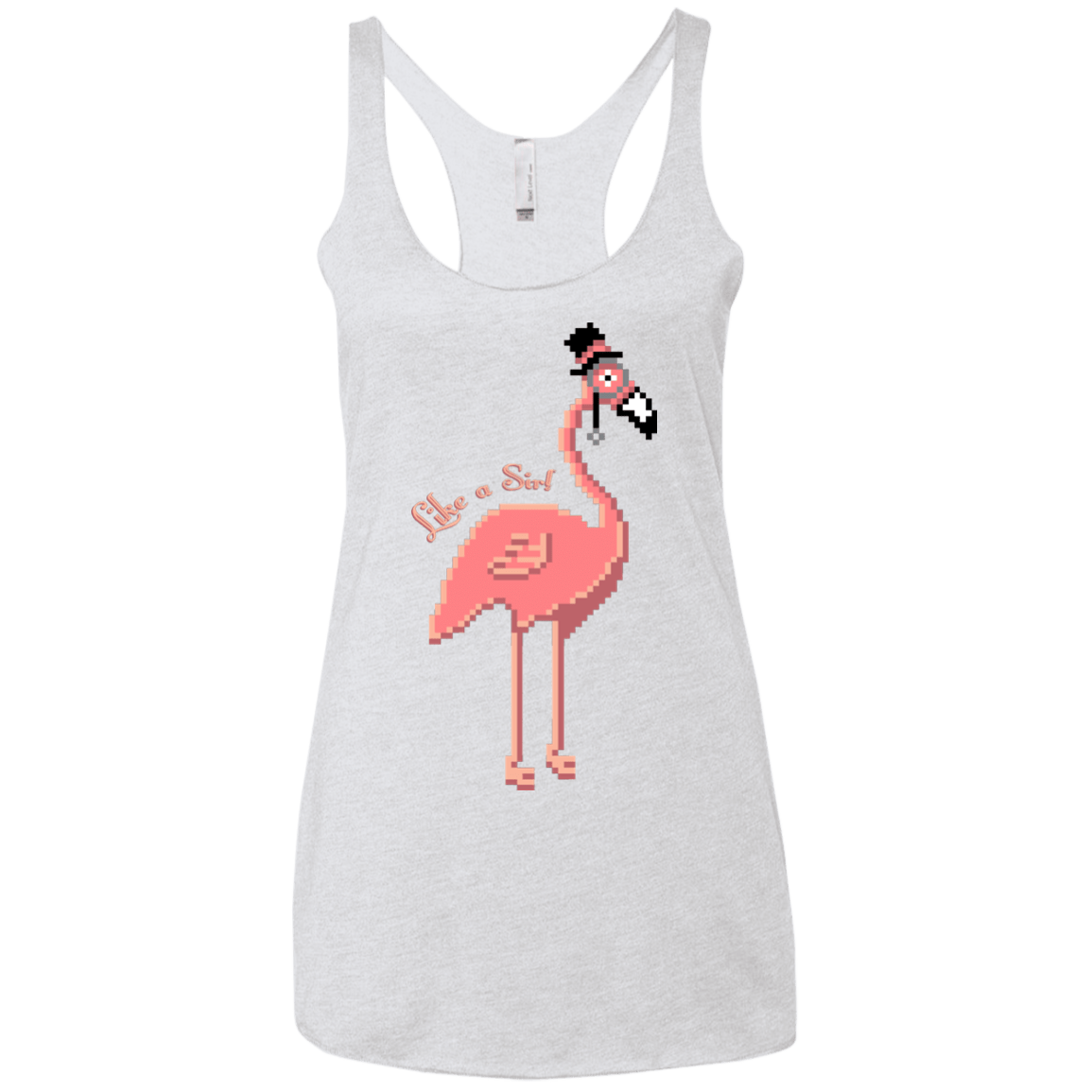 T-Shirts Heather White / X-Small LikeASir Flamingo Women's Triblend Racerback Tank