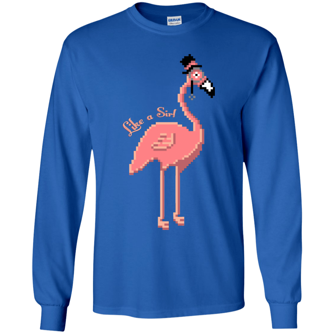 T-Shirts Royal / YS LikeASir Flamingo Youth Long Sleeve T-Shirt