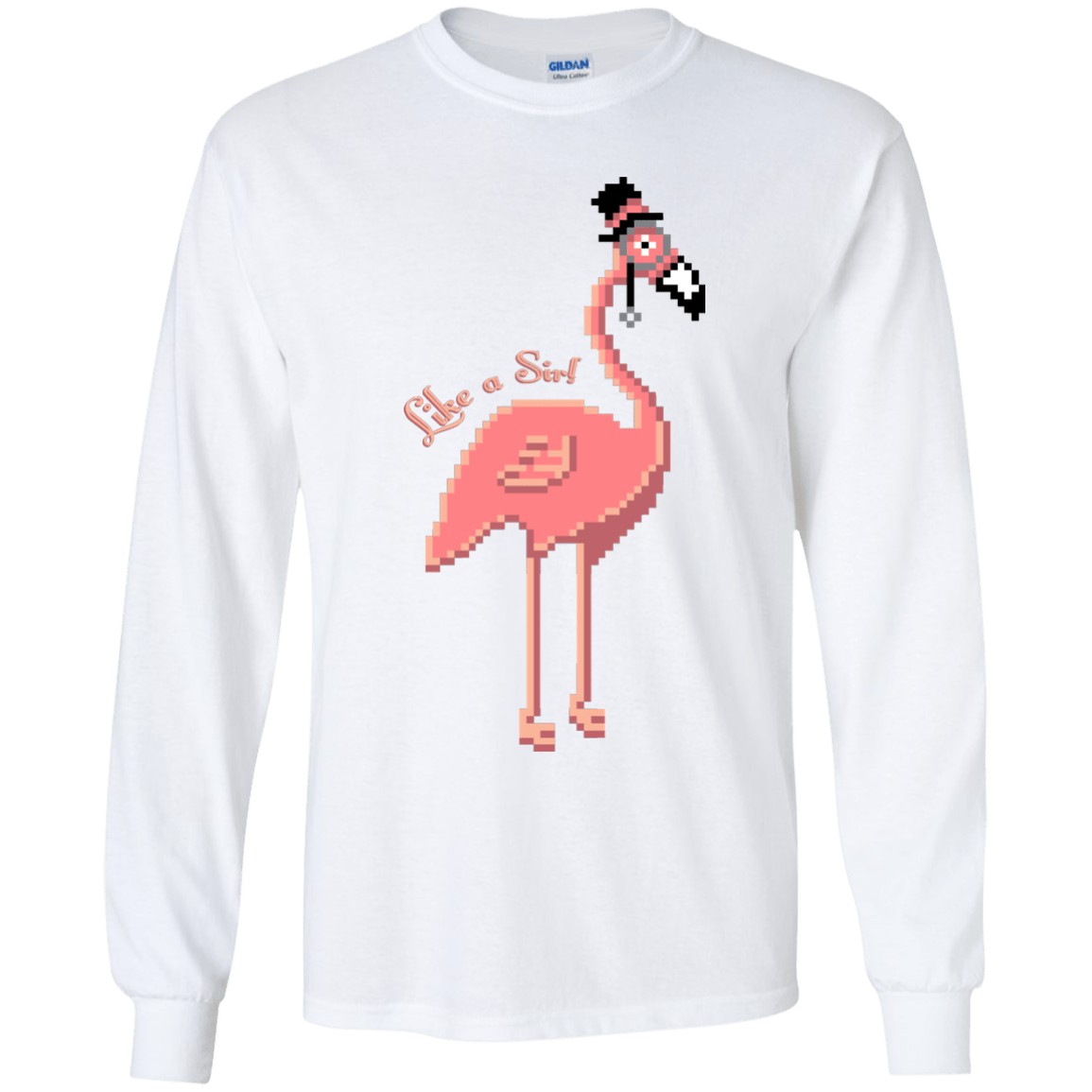T-Shirts White / YS LikeASir Flamingo Youth Long Sleeve T-Shirt