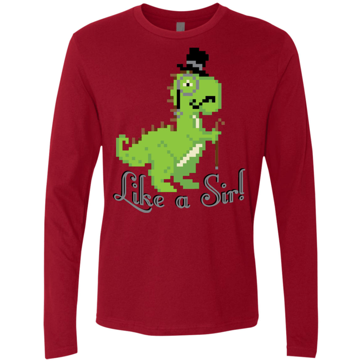 T-Shirts Cardinal / S LikeASir T-Rex Men's Premium Long Sleeve