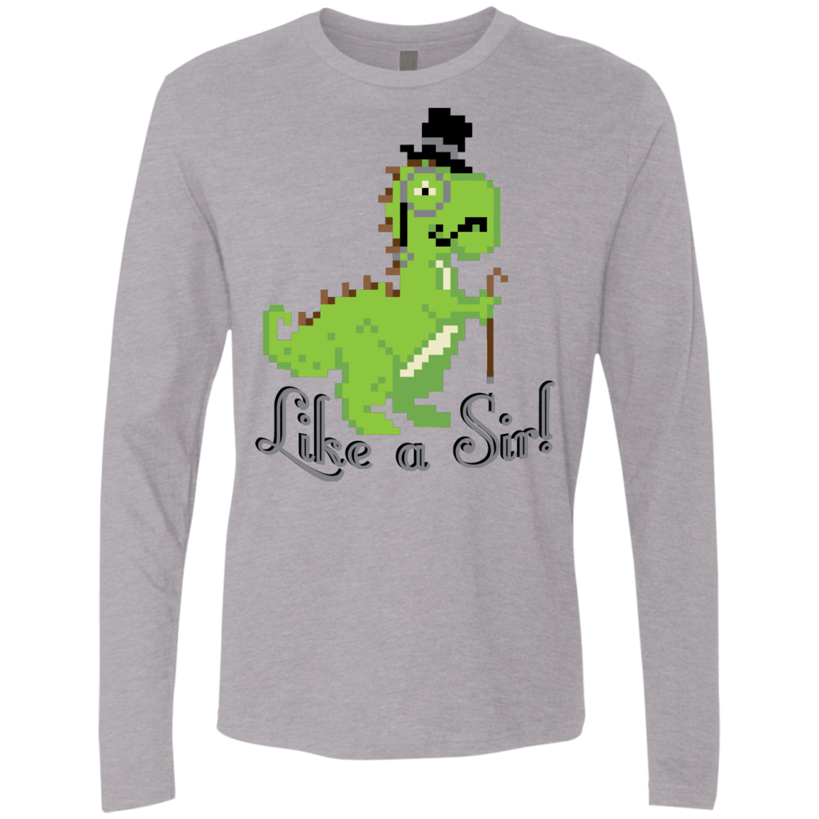 T-Shirts Heather Grey / S LikeASir T-Rex Men's Premium Long Sleeve