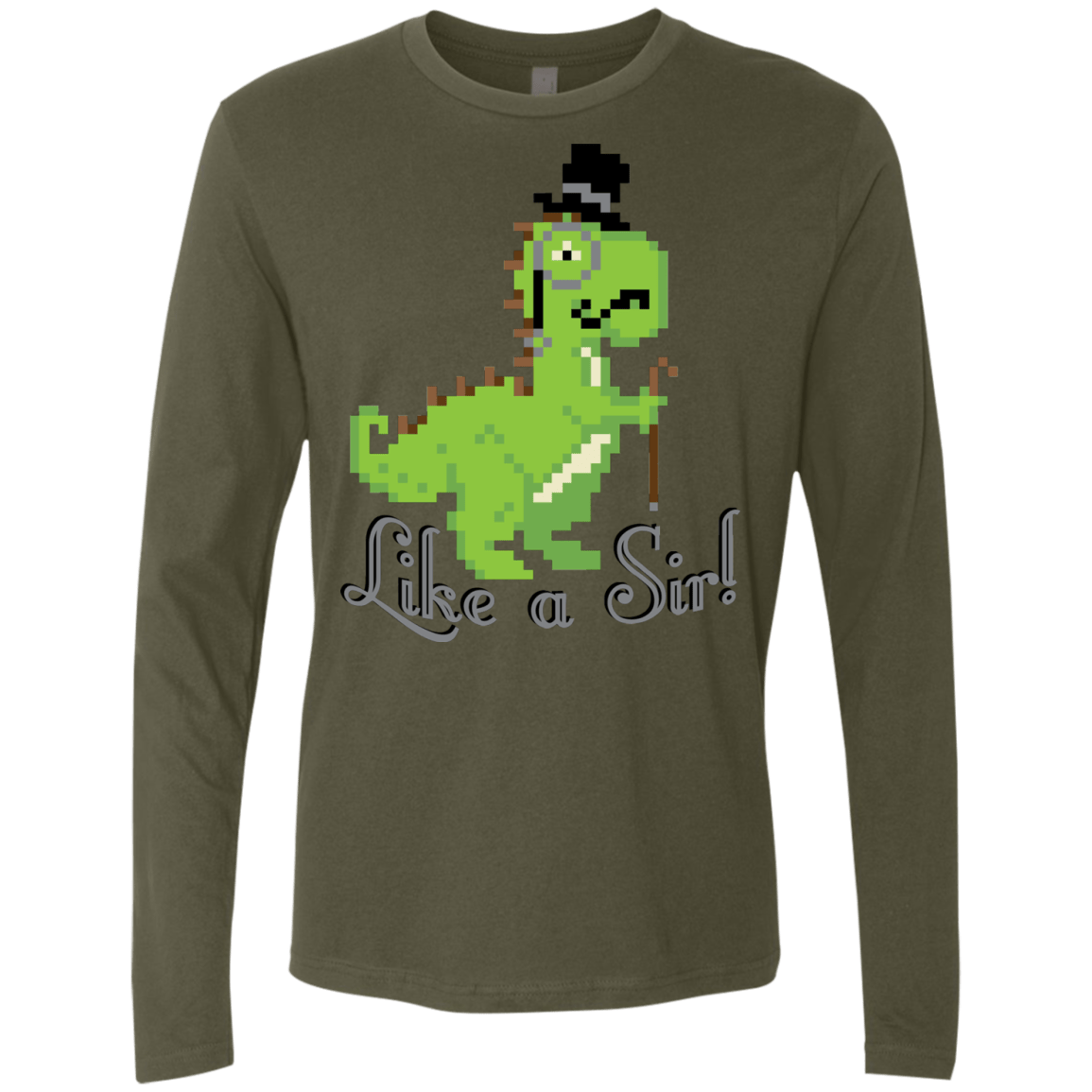 T-Shirts Military Green / S LikeASir T-Rex Men's Premium Long Sleeve
